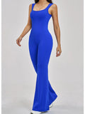 Slimming Yoga Jumpsuits Women Hollow Out Ruffles Backless Sportswear Fitness Back Hip-Lifting Leggings One-Piece Gym Bodysuits