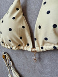 Sexy Black Polka Dot Print Bikini Set Women Pearls Push Up Bra Thong Swimwear 2026 Summer Bathing Suit Holiday Micro Swimsuit