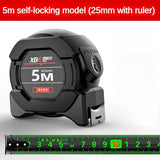 Self locking Steel Tape measure black Fluorescent tape 5M High precision Thickened Wear-resistant Fall resistant Measuring Tape