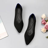 Women's Shoes Mesh Breathable Pointed Toe Flat 2026 Fashion Soft Bottom Knitted Shoes Female Casual Slip on Footwear Loafers