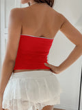 Spring Summer Women's Top Basic Bow Crop Top Lady Sweet Casual Tank Top Vacation Beach Dress up Korean Blouse Female Clothes