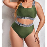 0XL - 4XL Splicing Bikini Large Size Swimwear Plus Size Women Swimsuit Female Two-pieces Bikini set Bather Bathing Suit K3785