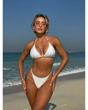 Toucheart Sexy Lingerie Suit for Women Mesh Four-piece Beach Swimsuit Sexy Bikini Solid Color Long Sleeves Mesh See-through Set