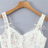 New French Style Mesh Lace Patchwork Trim Fishbone Slim Sexy Strapless Camisole For Woman Casual Pure Desire Style Vest ALWP