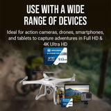 Extreme A1 4K Micro TF Card - High-Speed 190GB/s Memory TF Flash Card for Drones Phones Dash Cams 64GB 128GB 256GB 512GB