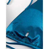 Sexy Satin Halter Brazilian Padded Bikini Female Swimsuit Women Swimwear Two-Pieces Bikini Set Bather Bathing Suit Swim V4966S