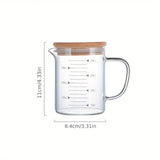 Glass Measuring Cup Jug With Lid And Insulated Handle