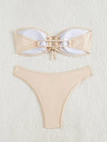 Sequins Shiny Mesh Bandeau Bikini Female Swimsuit Women Swimwear Two-pieces Bikini Set Brazilian Bather Bathing Suit Swim Lady