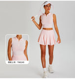 Fitness Tennis Short Skirts Women's Quick Cooling Sensation Sunscreen Pleated Skirt Outdoor UV Resistant Dance Golf Yoga Clothes