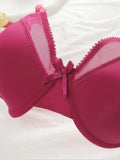 Women's sexy lace butterfly bra with steel rims gathered push ups breathable shoulder straps adjustable and comfortable bra U033