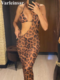 XS - XL Halter Leopard With Cover Up Bikini Women Swimwear Female Swimsuit Three-piece Bikini Set Bather Bathing Suit Swim V5452