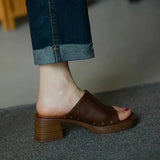 Women Beach Slippers Summer Thick Sole Anti Slip Retro Slippers Women High Heels Comfortable Shoes Zapatillas Mujer