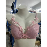 Boho Layered Lace Halter Bra Set - Hollow Out Bow Design Top, Inner Red Lace Up Bra, Summer Beach Two Piece Lingerie Set MOYISU