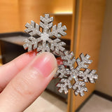 10-Pack Silver 3D Snowflake Hairpins for Women Elegant Winter Christmas Party Daily Outings Half-Updos Updos Styling Accessories