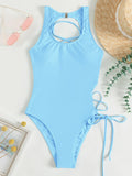 2026 Print Lace Up Back Swimsuit One Piece Solid Swimwear Women Bathing Swimming Suit Female Padded Summer Beachwear Bodysuit