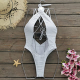 Sexy Hollow Out One Piece Swimwear Push Up Women's Swimsuit  2024 Trend Solid Bath suits Halter Monokinis Summer Beachwear