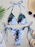 2026 Ribbed Ruffled Frilled Brazilian Bikini Women Swimsuit Female Swimwear Two Pieces Bikini Set Halter Bathing Suit Swim Lady