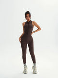 Women Seamless Yoga Jumpsuit Workout Bodysuit Tummy Control Butt-Lifting Gym Clothes Sleek Sportswear Striped Athletic Outfit