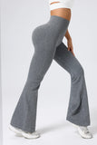 Seamless High-Waisted Flare Pants Autumn Winter Women Trousers Yoga Clothes Stretchy GYM Flare Leg Tummy Control Slim-Fit Pants