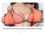 Sports Bra Women Front Zipper Double Inner Cup Push Up Patchwork Tops Female Yoga Fitness Shockproof Vest Sport Bras for Women