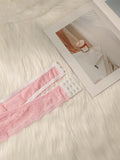 Women's Sexy Neck Hanging Plus Size Lingerie Pink Flower Lace Push Up Seamless Bra Daily Casual Bra HR2633
