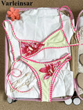 2026 Floral Flower Printed Bikini Women Swimwear Female Swimsuit Two-Pieces Bikini Set Brazilian Bather Bathing Suit Swim V8205