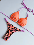 Leopard Halter Scrunch Butt Mini Micro Thong Bikini Women Swimwear Female Swimsuit Two-pieces Bikini Set Bathing Suit Swim Lady