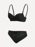 High Quality Sexy Lingerie Set For Women's Lace Up Steel Ring Push Ups 2-piece Set For Daily Underwear Set A2127