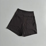 Women's High-Waisted Yoga Shorts with Pockets Quick-Drying Breathable for Summer Outdoor Training Running Pilates Fitness