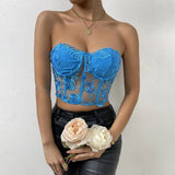 Phantasy Sexy Lace See through Crop Top Women Fashion Floral Embroidery Black Tank Top Night club Dress up 2026 Summer Outfit