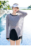 Swimsuit Plus Size Girl Conservative Split Fashion Sports Sunscreen Long Sleeved Slimming Hot Spring Three Piece Set