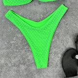 Sexy Wrinkled Bandeau Strapless Bikini Women Swimwear Female Swimsuit Two-Pieces Bikini Set Bather Bathing Suit Swim Lady V3367L