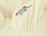 Floral Embroidery Cotton Summer Women's Dress Sleeveless Buttons Decor Short Mini Dress Elegant Yellow A-line New in Dress 2025