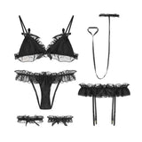 Porno Women Sexy Lingerie Set Lolita Costumes Erotic Cute Ruffles Pink Lace Kawaii Babydoll Soft Pajamas Cosplay Outfit