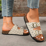 Vinatge Polka-Dot Birken Slippers Women 2026 Fashion Double Buckle Thick Sole Clogs Sandals Woman Plus Size 43 Summer Sandles