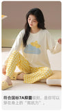 Pure cotton pajamas for women, long-sleeved trousers, can be worn outside, pure cotton home clothes, Class A antibacterial 100%