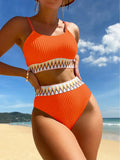 High Waist Bikini 2026 Women Strappy Swimwear Female Sexy Padded Swimsuit Solid Bathing Swimming Swim Suit Summer Beachwear