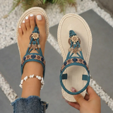 2026 Bohemia Style Flats Sandals Women Summer Slip On Clip Toe Beach Sandles Woman Lightweight Plus Size 43 Gladiator Sandalias