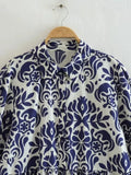 Foridol Blue Flower Print Vintage Casual Shirt Dress Women 2025 Single Breasted Loose Boho Maxi Long Vestidos Dresses Fashion
