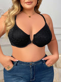 Women's Plus Size Underwear Front Button Half Cup Gathering Push Up Heart Lace Design Suitable For Voluptuous Women XL-XXXL 2498