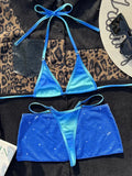 With Skirt Halter Mini Micro String Thong Bikini Female Swimsuit Women Swimwear Three-pieces Bikini Set Bather Bathing Suit Swim