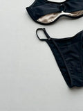 New Splicing Mesh Sheer Bikini Women Swimwear Female Swimsuit Two-Pieces Bikini Set High Leg Cut Bather Bathing Suit Swim V7742