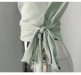 Women Blouses Slim Fit V-neck Lace Up Open Stitch Versatile Sleeveless Top For Female Chiffon Tops Summer Fashion PPAY