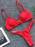Ribbed V Shape Thong Bikini Women Swimwear Swimsuit Female Two-pieces Bikini set High Cut Bather Bathing Suit Swim Beachwear