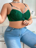Women's Sexy Plus Size Underwear Half Cup Pull Together Solid Lace Design Suitable for Full Women XL-XXL MR2670