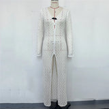 3 Colors Long Sleeve Cut Out Crochet Knitted Tunic Beach Cover Up Cover-ups Beach Dress Beach Wear Beachwear Female Women K6536