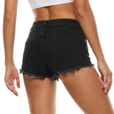 Women Denim Sexy Hot Short Pants Casual Low Waist Rivets Slim Fit Jeans Shorts Streetwear Summer