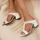 Summer Shoes For Women Slippers High Heels Sandals Large Size 42 2026 Ankle Straps Nude Black Party Shoes Ladies Flips Flops