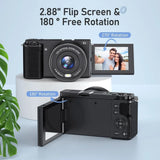 12X Optical Zoom 4K 64MP Digital Selfie Camera Flip Screen Vlog Camcorder Video Recorder photographic Camera Livestream Webcam