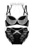 Anime Maid Lace Bra Set S-XL Christmas Neck Tie Wireless Push Up  Small Chest Anti Sagging Pure Kawaii Bralette  セクシー Underwire